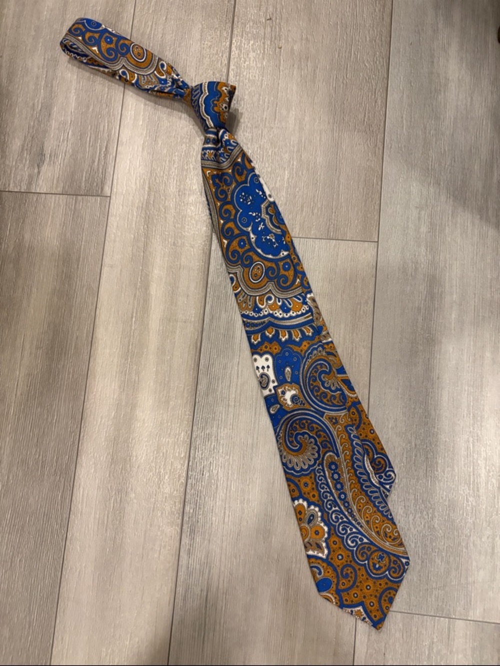Suitsupply Blue and Orange Paisley Silk Tie